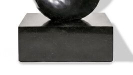 This contemporary abstract black stone sculpture is by Jeremy Guy. Image 5