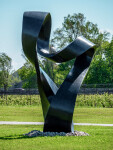 Smooth black granite has been engineered to resemble a treble clef in this elegant outdoor sculpture by Canadian artist Jeremy Guy. Image 6
