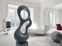 This contemporary abstract indoor sculpture is made from granite by Jeremy Guy. Image 7