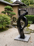 This contemporary abstract black stone sculpture is by Jeremy Guy. Image 6