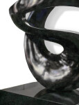 This contemporary abstract black stone sculpture is by Jeremy Guy. Image 7