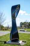 This large outdoor abstract sculpture by Jeremy Guy is hand-forged from stainless steel and finished in a glossy black. Image 3