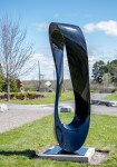 This large outdoor abstract sculpture by Jeremy Guy is hand-forged from stainless steel and finished in a glossy black. Image 11