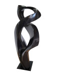 This contemporary abstract black stone sculpture is by Jeremy Guy. Image 4