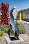 Jeremy Guy’s large contemporary outdoor sculpture called ‘Mobius’ is hand-forged from stainless steel; its abstract form is based on a mathe… Image 12