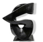 This contemporary abstract black stone sculpture is by Jeremy Guy. Image 3
