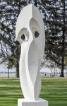 This modern outdoor sculpture was created in marble by Jeremy Guy. Image 6