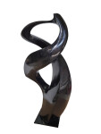 This contemporary abstract black stone sculpture is by Jeremy Guy. Image 2