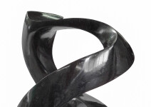 This contemporary abstract black stone sculpture is by Jeremy Guy. Image 6