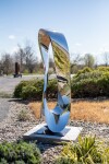 Jeremy Guy’s large contemporary outdoor sculpture called ‘Mobius’ is hand-forged from stainless steel; its abstract form is based on a mathe… Image 11