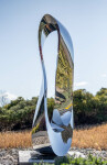 Jeremy Guy’s large contemporary outdoor sculpture called ‘Mobius’ is hand-forged from stainless steel; its abstract form is based on a mathe… Image 8