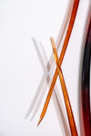 This red and orange glass wall sculpture is by John Paul Robinson. Image 9