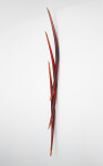 This modern glass wall sculpture in red was forged by John Paul Robinson. Image 3