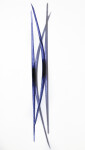 This contemporary blue glass wall sculpture is made by a Canadian artist. Image 3