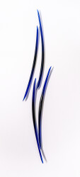 This blue glass wall sculpture is by John Paul Robinson.