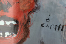 This graphic painting by John Scott deals with images associated with the devil and war. Image 9