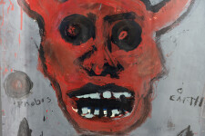 This graphic painting by John Scott deals with images associated with the devil and war. Image 6