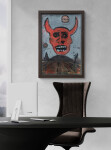 This graphic painting by John Scott deals with images associated with the devil and war. Image 11