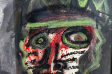 This contemporary acrylic painting is a graffiti-style portrait by John Scott. Image 5