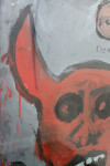 This graphic painting by John Scott deals with images associated with the devil and war. Image 4