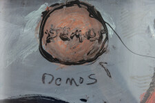 This graphic painting by John Scott deals with images associated with the devil and war. Image 8