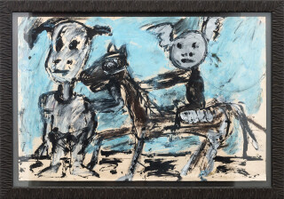 This street art style graphic acrylic painting is by John Scott.