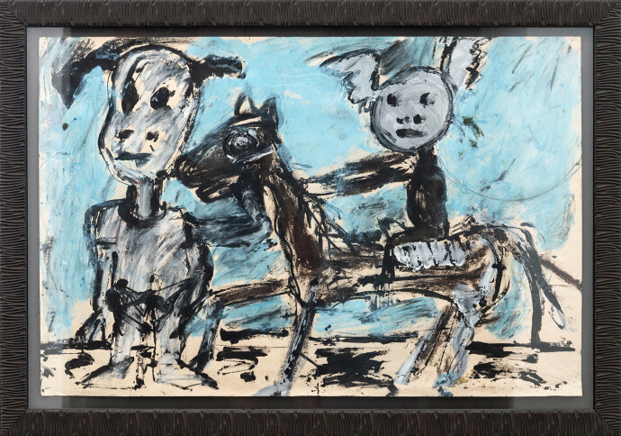 This street art style graphic acrylic painting is by John Scott.