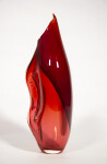 This modern glass red and pink vase by Julia Reimer is inspired by nature. Image 2