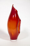 This modern glass red and apricot vase by Julia Reimer is inspired by nature. Image 2