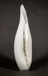 This modern glass black and white vase by Julia Reimer is inspired by nature.