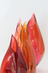 This modern glass grouping of vases in shades of red is by Julia Reimer. Image 5