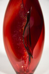 This modern glass red and pink vase by Julia Reimer is inspired by nature. Image 5