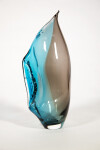 This modern glass blue and grey vase by Julia Reimer is inspired by nature. Image 3