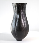This contemporary ceramic black vase is by Loren Kaplan. Image 3
