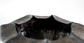 This contemporary ceramic black bowl is by Loren Kaplan. Image 5