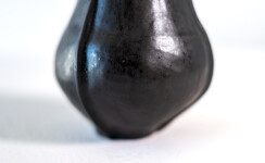 This contemporary ceramic black vase is by Loren Kaplan. Image 6