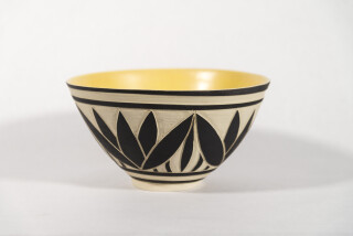 Engraved Bowl With Black and Yellow