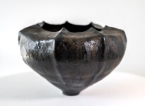 This contemporary ceramic black bowl is by Loren Kaplan. Image 4