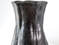 This contemporary ceramic black vase is by Loren Kaplan. Image 10