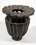 This contemporary ceramic vessel was inspired by nature and rendered in black. Image 3