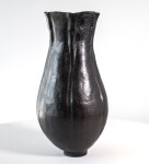 This contemporary ceramic black vase is by Loren Kaplan. Image 2