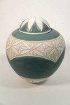 Intricate patterns reminiscent of ancient ceramics adorn Loren Kaplan’s newest porcelain jars. Image 2