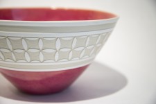 Engraved Bowl With Pink and White Image 3