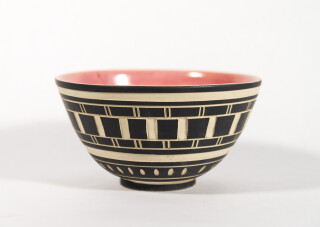 Engraved Bowl With Black and Pink