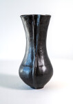 This contemporary ceramic black vase is by Loren Kaplan. Image 2