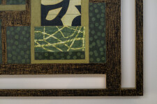 This contemporary abstract mixed media composition is geometric in form. Image 5