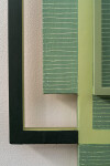 This contemporary abstract acrylic painting consists of green geometric shapes. Image 10