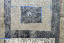 This contemporary mixed media graphic composition is by an Asian artist. Image 6