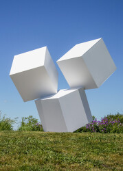 This powerful minimalist outdoor sculpture is by Marc Plamondon.