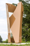 This imposing metal sculpture by the renowned Quebecois artist, Marcel Barbeau dominates the landscape. Image 3